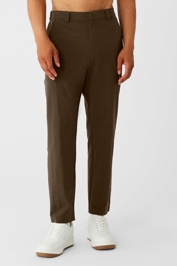 Alo Yoga | Co-Op Cropped Tech Trouser in Espresso Brown