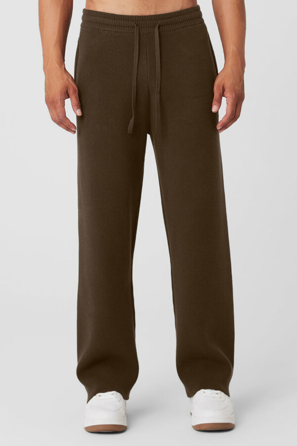 Alo Yoga | Scholar Straight Leg Sweatpant in Espresso Brown