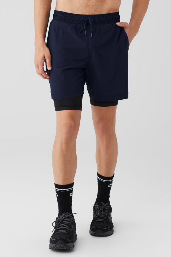 Alo Yoga | 7'' Unity 2 In 1 Short in Navy Blue