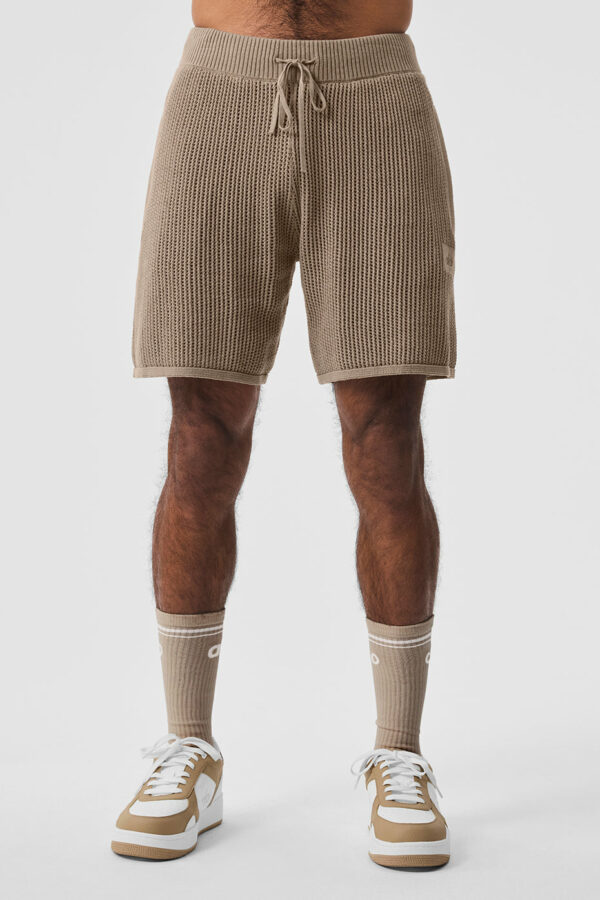 Alo Yoga | Open-Knit Short in Gravel Beige