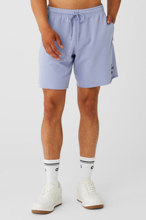 Alo Yoga | Sports Club Palms Chill Short in Icy Purple/Dark Grey