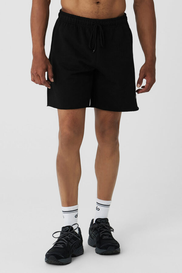 Alo Yoga | Sports Club Palms Chill Short in Black/Dark Grey