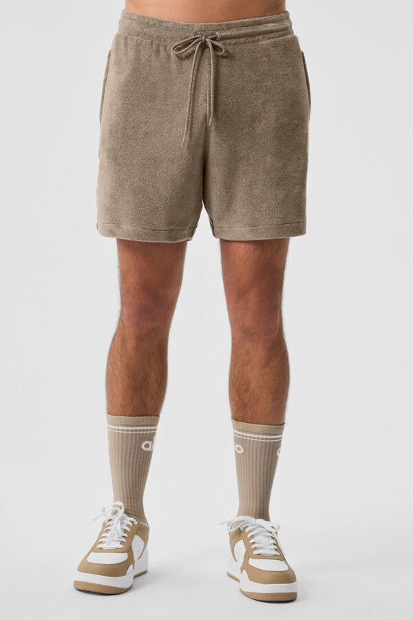 Alo Yoga | 7" Coastal Terry Short in Gravel Beige