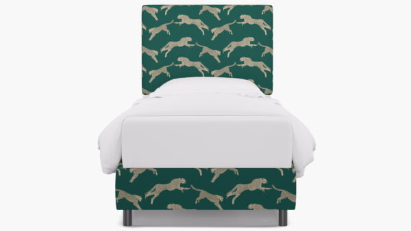 The Inside | Square Back Bed | Polo Green Cheetah