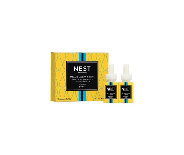 Amalfi Lemon & Mint Refill Duo for NEST x Pura Smart Home Fragrance Diffuser - Smart Vials, 2 x. 33 oz 10 ml NEST New York