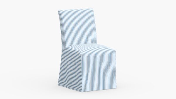 The Inside | Slipcovered Dining Chair | Cornflower Classic Ticking Stripe