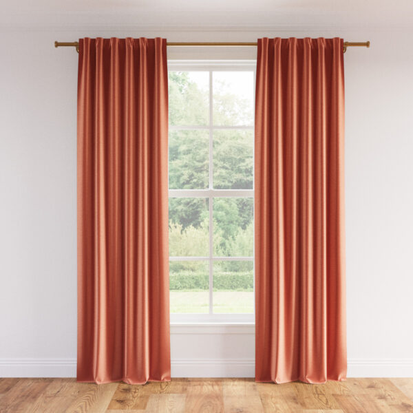 The Inside | Velvet Unlined Curtain | 50" x 108" | Coral Performance Velvet