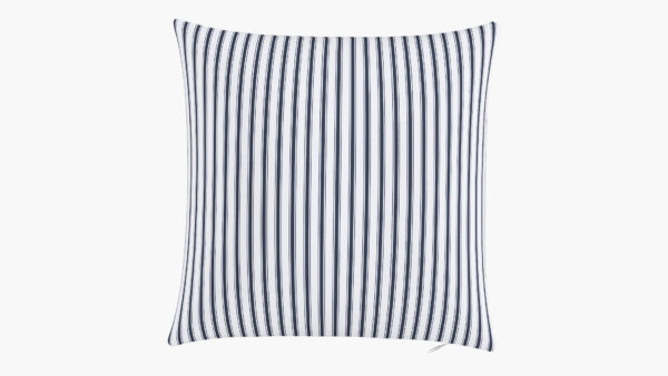 The Inside | Throw Pillow 16" | Navy Classic Ticking Stripe | Feather Down