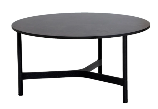 Cane Line | Twist Round Coffee Table - Large / Lava Grey / Dark Grey HPL