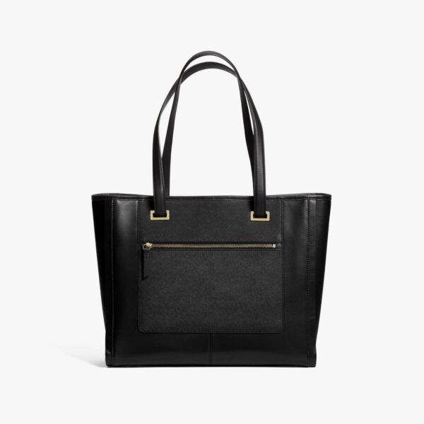 Lo & Sons | The Seville Prima Tote - Nappa & Saffiano Leather - Black / Gold / Grey