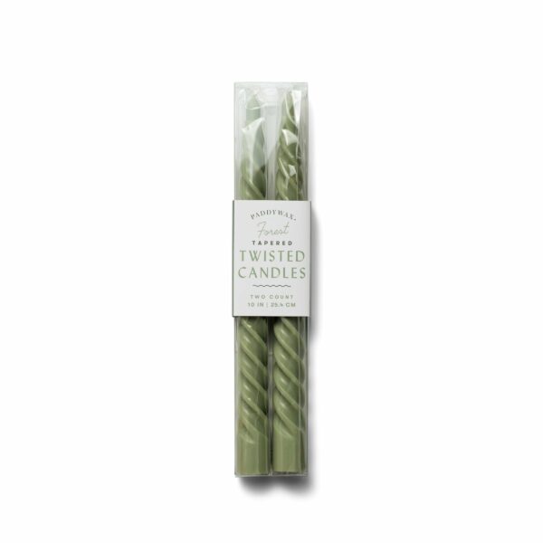 Paddywax | Forest Green Twisted Taper Candles