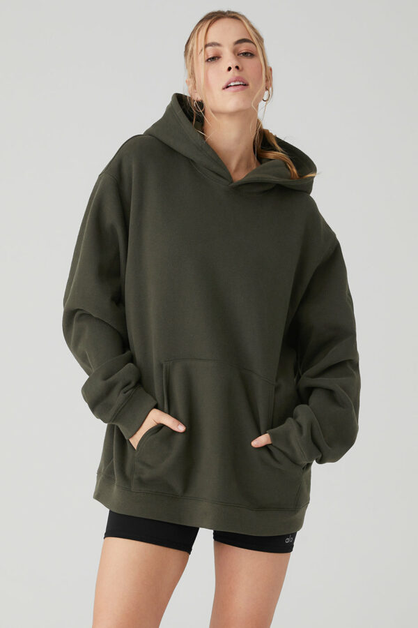 Alo Yoga | Renown Heavy Weight Hoodie in Stealth Green