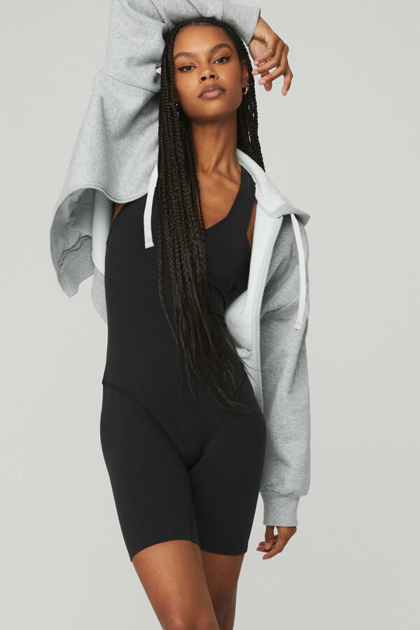 Alo Yoga | Everyday Full Zip Hoodie in Athletic Heather Grey