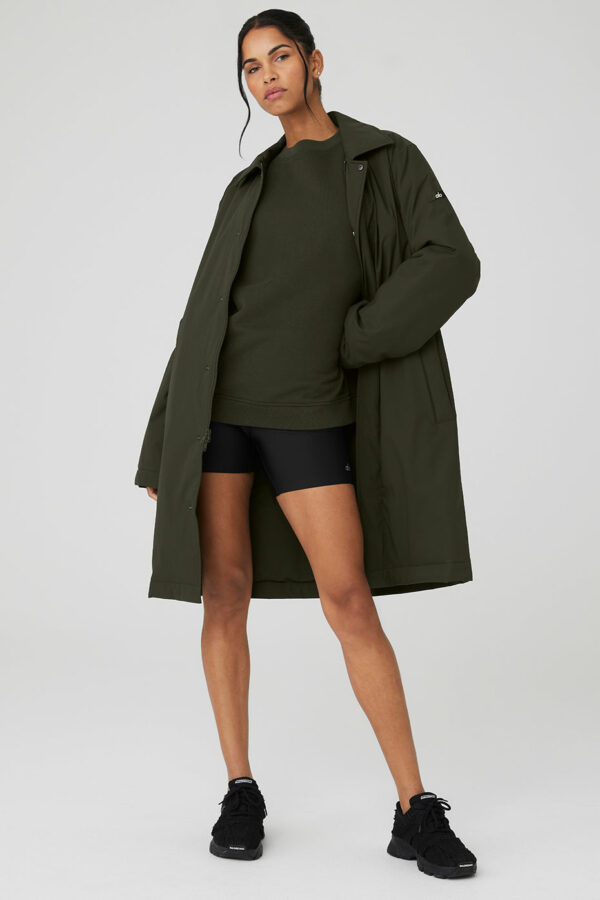 Alo Yoga | Signature Overcoat in Stealth Green