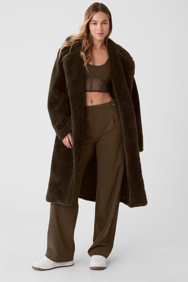 Alo Yoga | Oversized Sherpa Trench Jacket in Espresso Brown