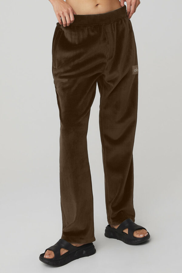 Alo Yoga | Velour Baller Pants in Espresso Brown