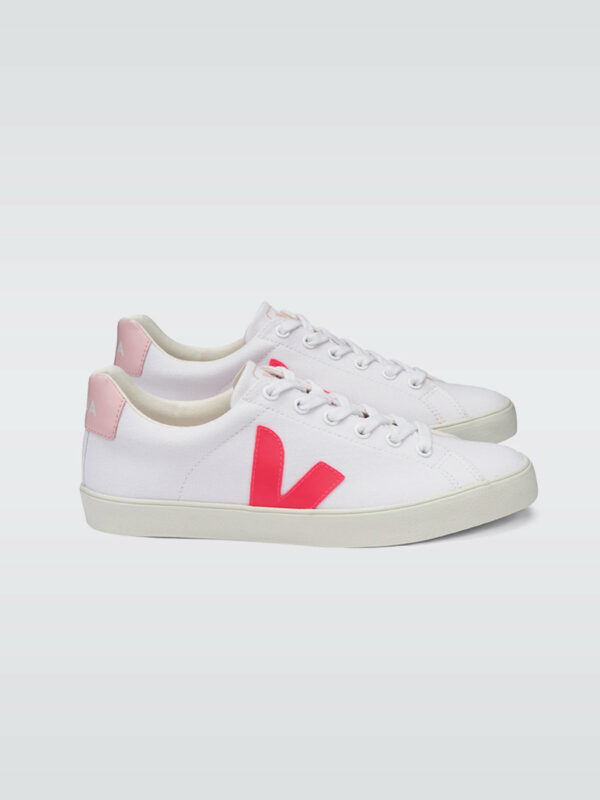 Veja Esplar-se Canvas Low Top Sneaker - White-Rose-fluo-petale