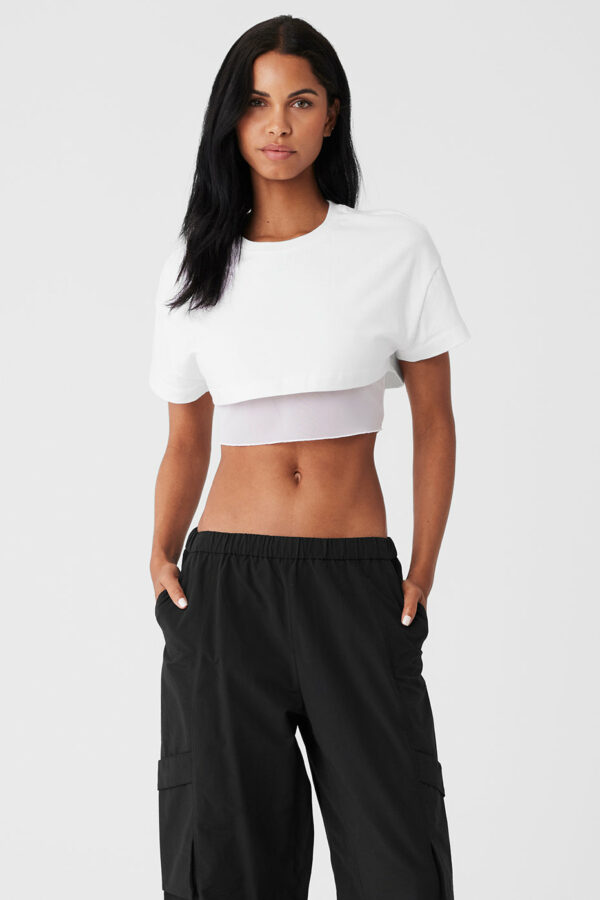 Alo Yoga | Made You Look Cropped Short Sleeve T-Shirt in White