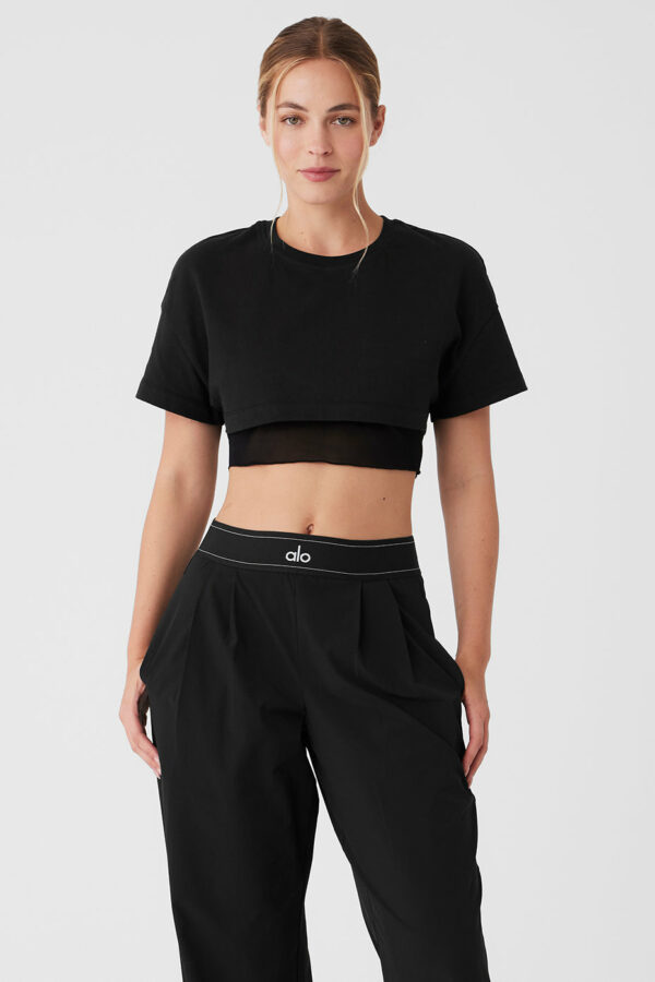 Alo Yoga | Made You Look Cropped Short Sleeve T-Shirt in Black