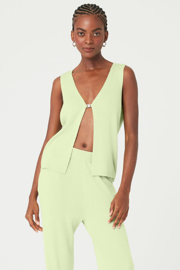 Alo Yoga | Knit Salana Tank Top in Iced Green Tea