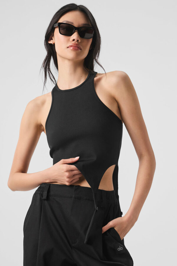 Alo Yoga | Alosoft Ribbed Revelation Tank Top in Black