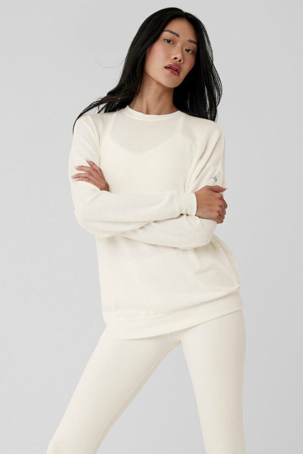 Alo Yoga | Soho Pullover Top in Ivory White