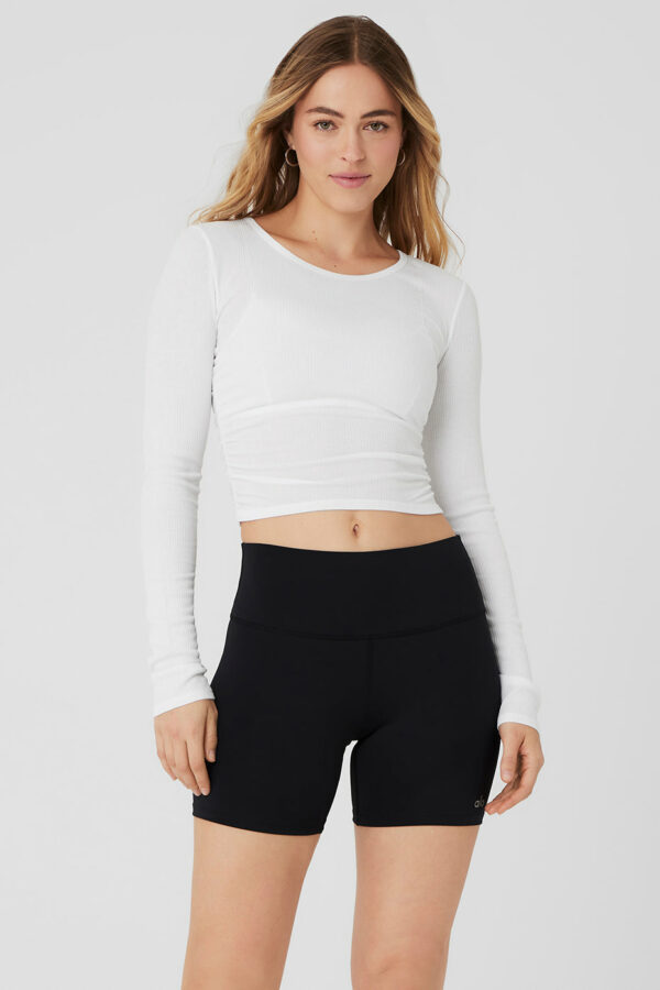 Alo Yoga | Gather Long Sleeve Top in White