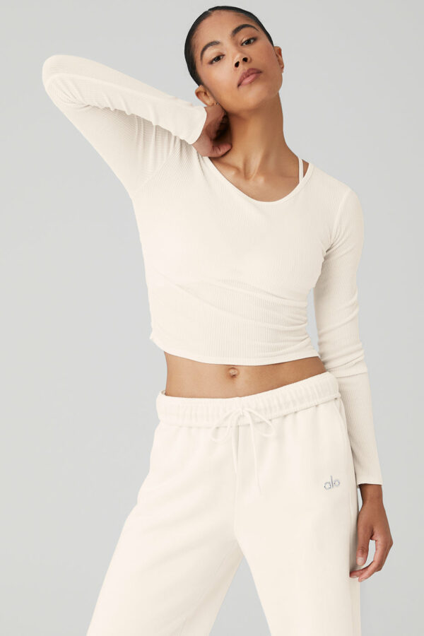 Alo Yoga | Gather Long Sleeve Top in Ivory White