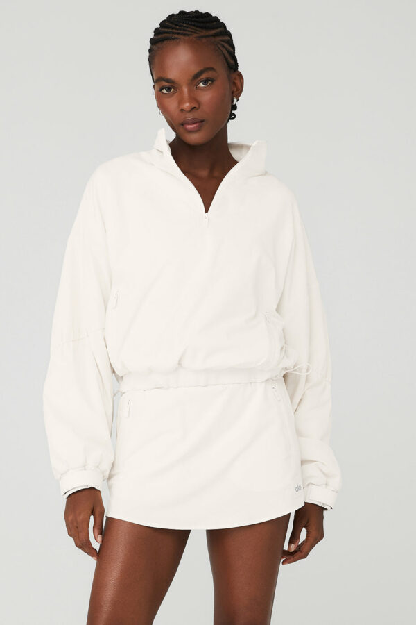 Alo Yoga | Cropped Elevation Coverup Jacket in Ivory White