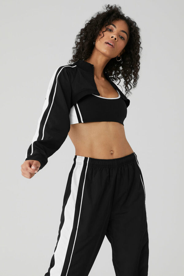 Alo Yoga | Racetrack Shrug Jacket in Black/White