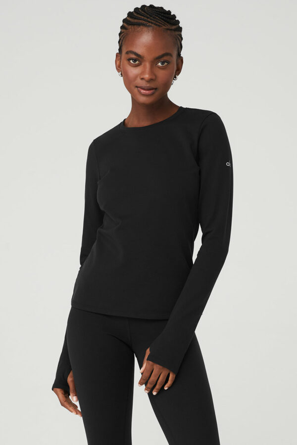 Alo Yoga | Airbrush Winter Warm Nocturne Long Sleeve Jacket in Black