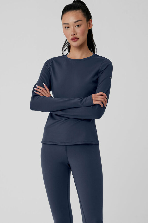 Alo Yoga | Airbrush Winter Warm Nocturne Long Sleeve Jacket in Navy Blue