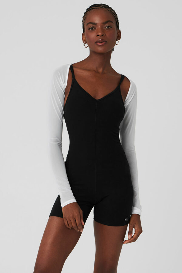 Alo Yoga | Mesh Heat Wave Shrug Top in White