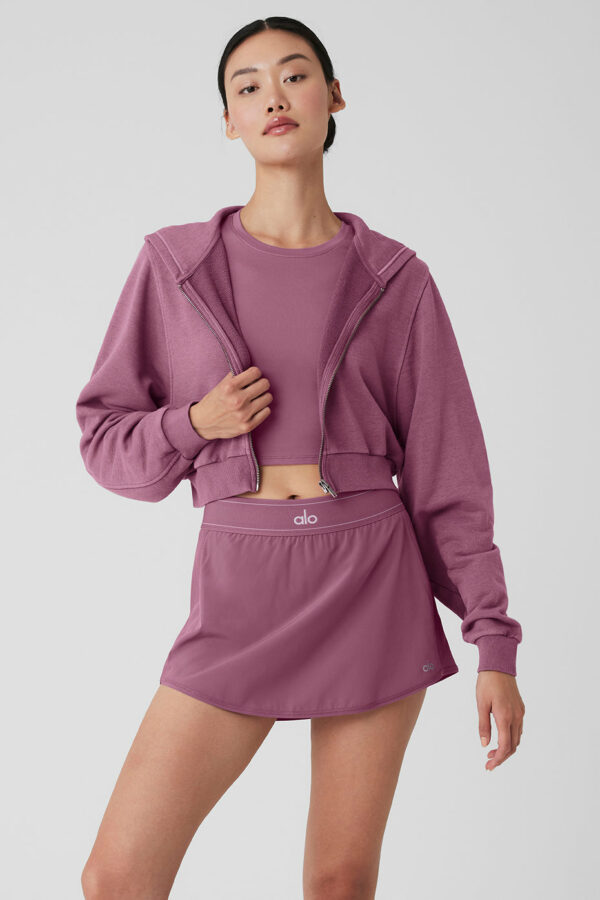 Alo Yoga | Washed Sweet Escape Hoodie in Soft Mulberry Wash Purple