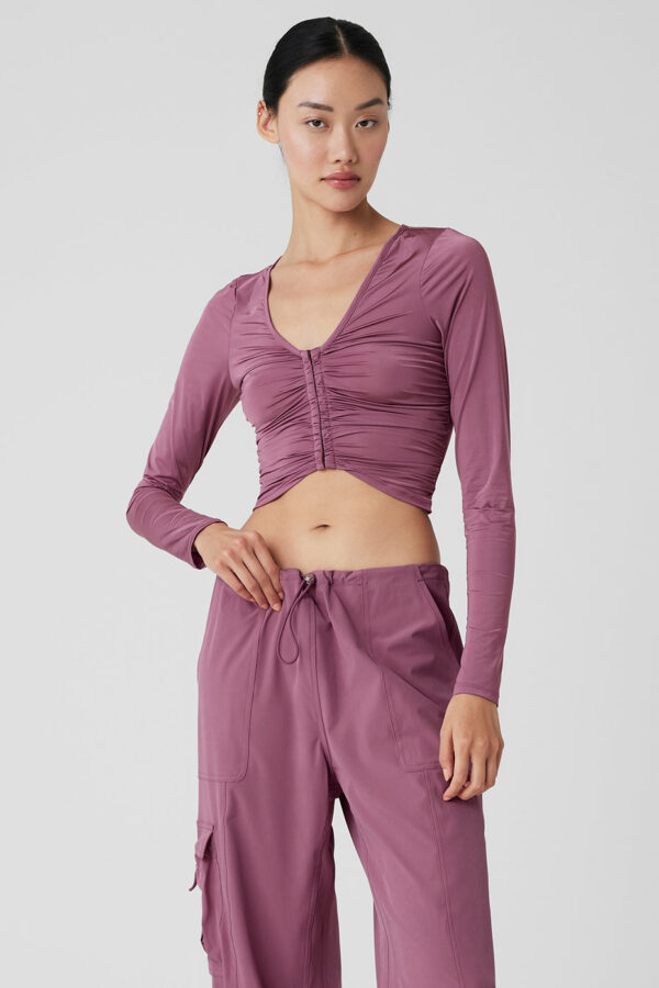 Alo Yoga | Standout Long Sleeve Top in Soft Mulberry Purple