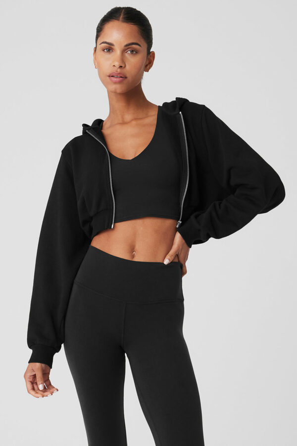 Alo Yoga | Sweet Escape Zip Up Hoodie in Black