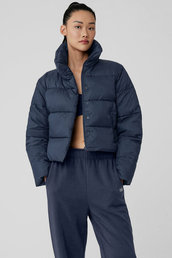 Alo Yoga | Gold Rush Puffer Jacket in Navy Blue