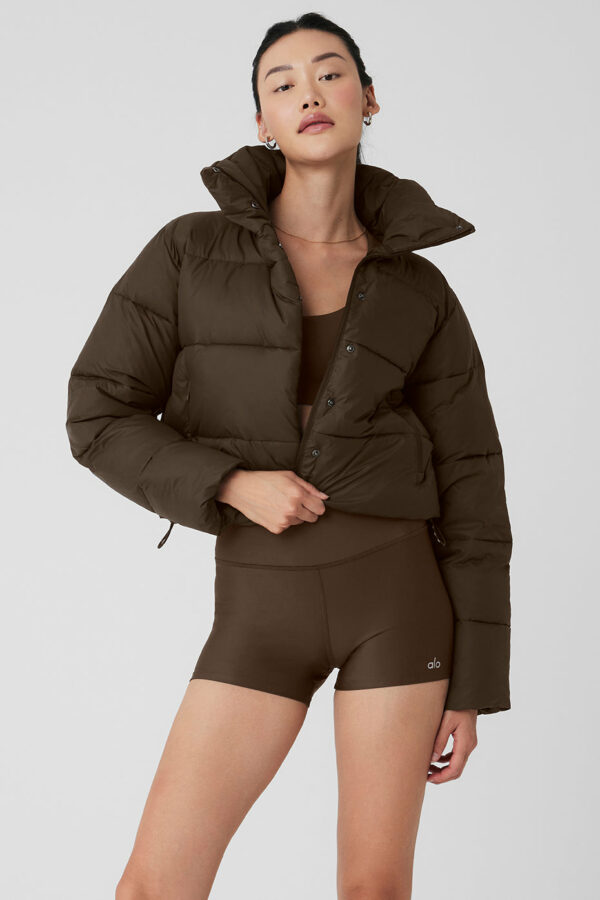 Alo Yoga | Gold Rush Puffer Jacket in Espresso Brown