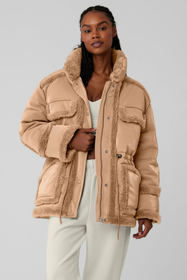 Alo Yoga | Ice Breaker Puffer Jacket in Toasted Almond Beige