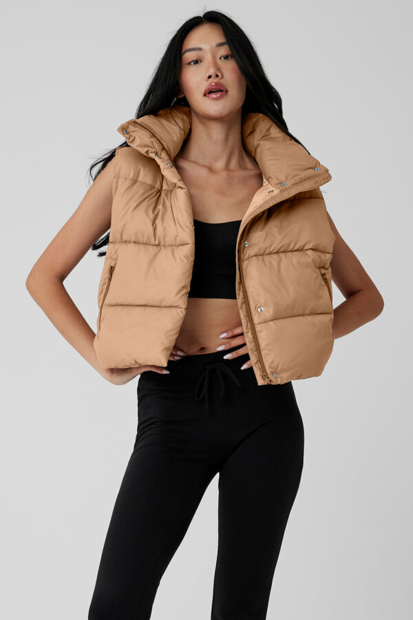 Alo Yoga | Gold Rush Puffer Vest in Toasted Almond Beige