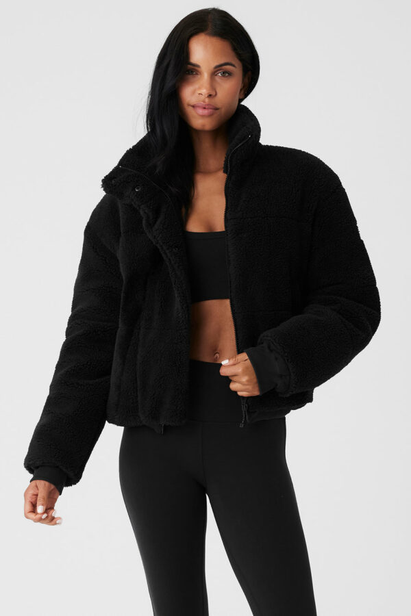 Alo Yoga | Sherpa Snow Angel Puffer Jacket in Black