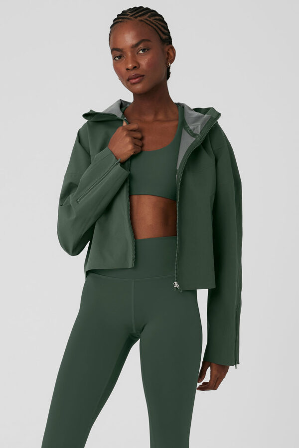 Alo Yoga | Rain Or Shine Jacket in Dark Cactus Green