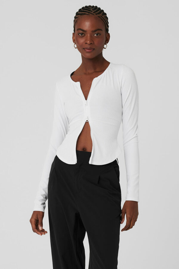 Alo Yoga | Ribbed Stardust Jacket in White