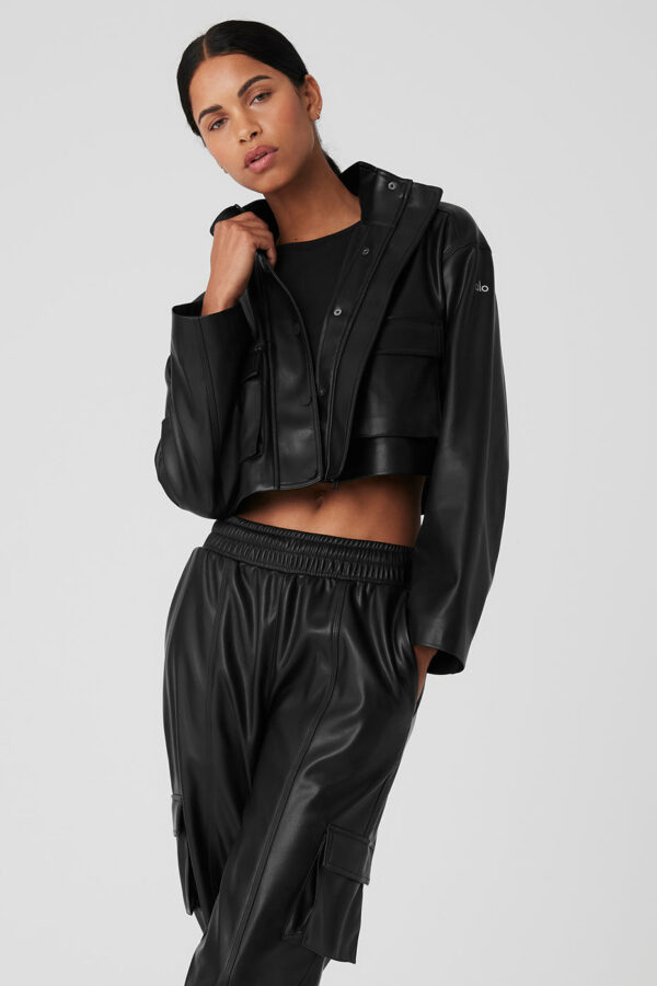 Alo Yoga | Faux Leather Power Hour Jacket in Black