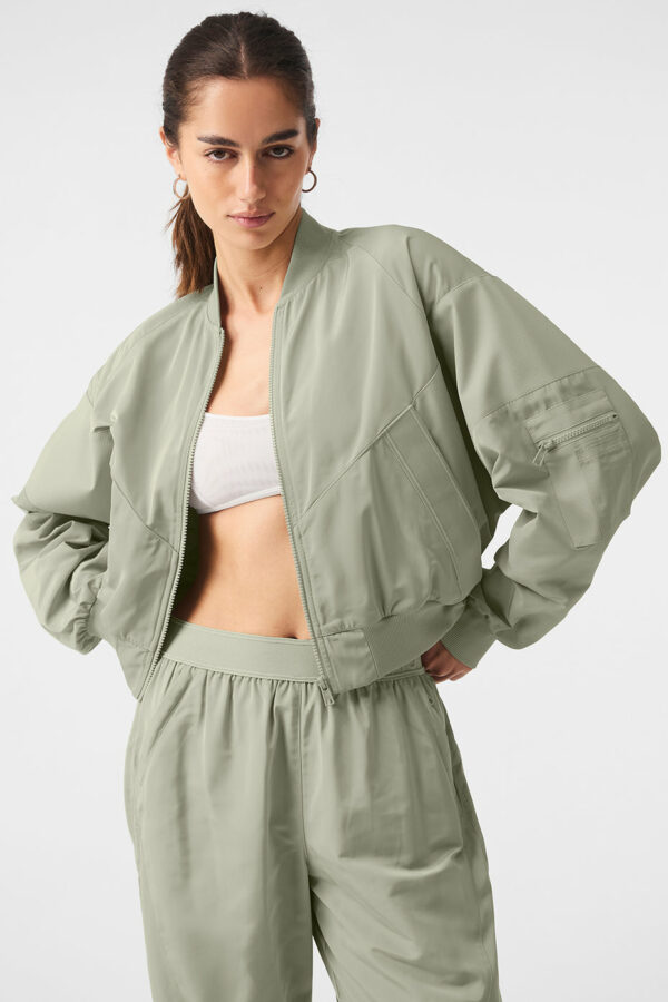 Alo Yoga | Mixed Media Reinvention Jacket in Limestone Green