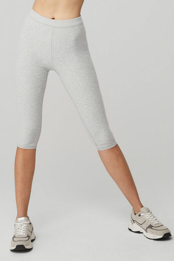 Alo Yoga | Alosoft High-Waist Iconic 90's Capri Pants in Athletic Heather Grey