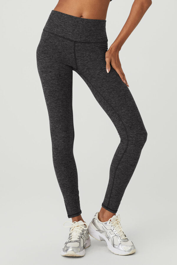 Alo Yoga | Alosoft High-Waist 7/8 Highlight Legging in Dark Heather Grey