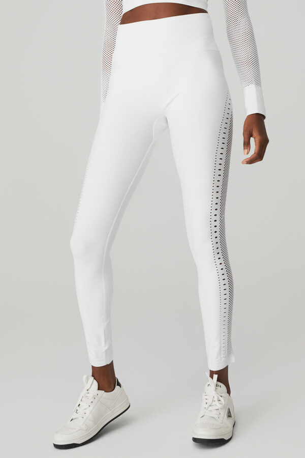 Alo Yoga | Seamless High-Waist 7/8 Open Air Legging in White