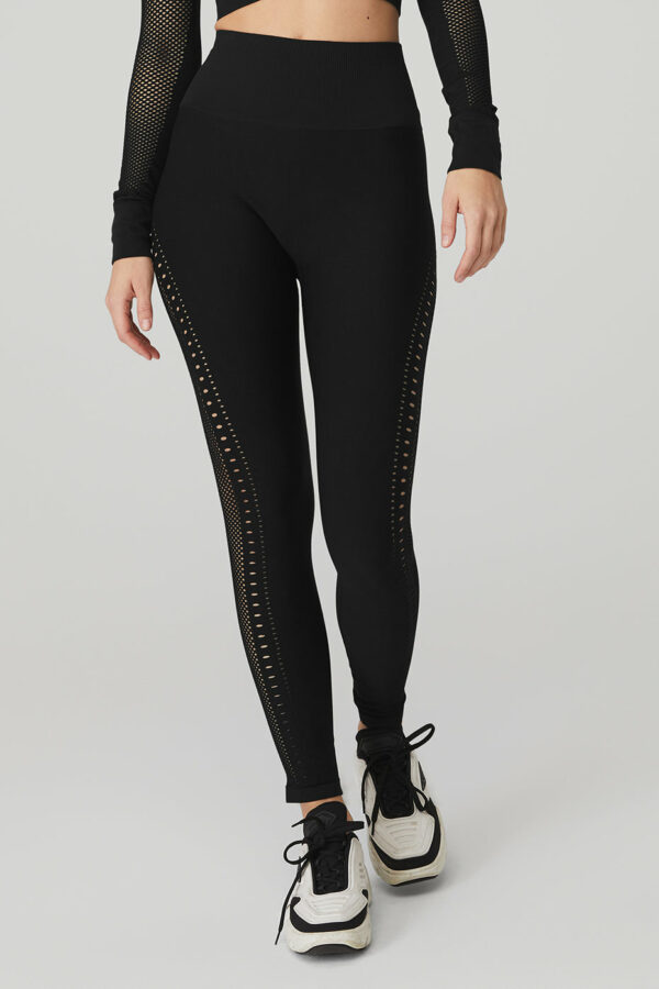 Alo Yoga | Seamless High-Waist 7/8 Open Air Legging in Black