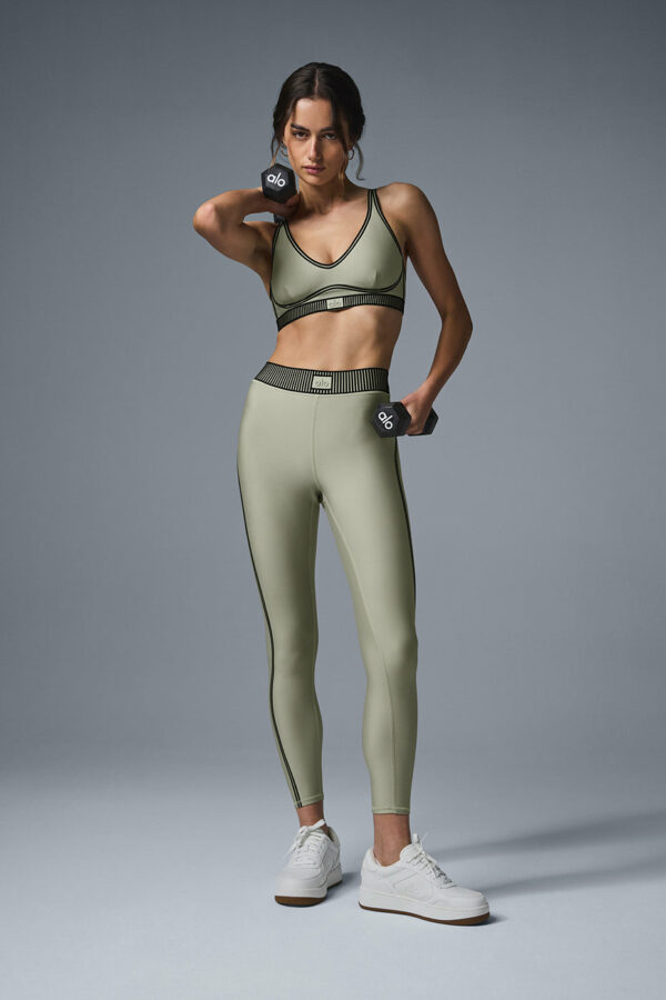 Alo Yoga | Airlift High-Waist 7/8 Line Up Legging in Limestone Green